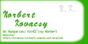 norbert kovacsy business card